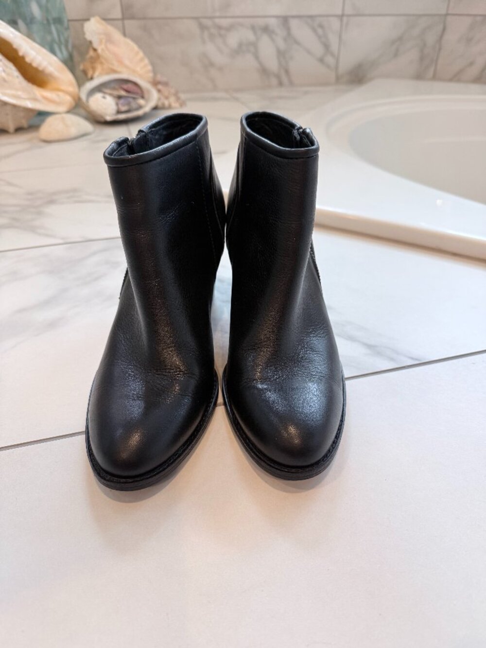 Sofft Black Leather Ankle Boots